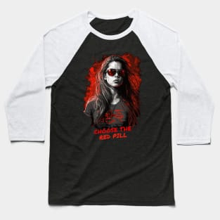 Red Pill Girl Baseball T-Shirt